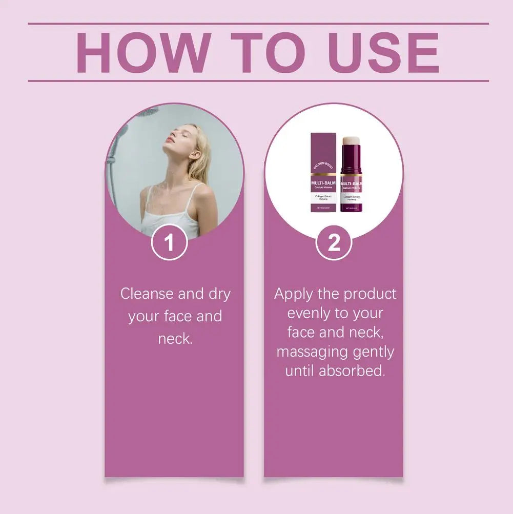 1/2/3PCS Calcium Volume Multi Balm Stick,Collagen Moisturing Stick Face Cream Anti Wrinkle Hydrating For Eyes Neck Face Skincare