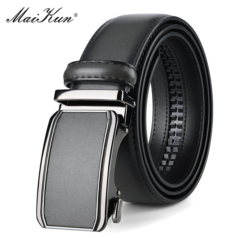 FlexFit Automatic Leather Belt – Perfect Fit, No Holes, Premium Click Buckle