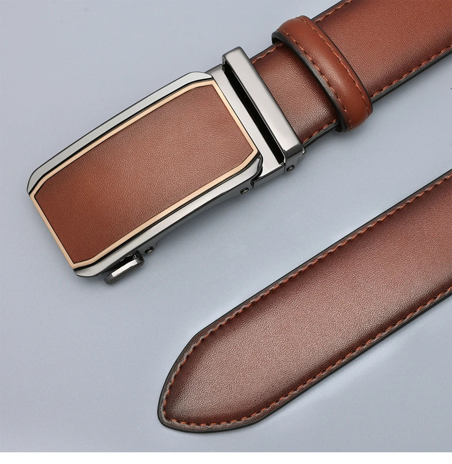 FlexFit Automatic Leather Belt – Perfect Fit, No Holes, Premium Click Buckle
