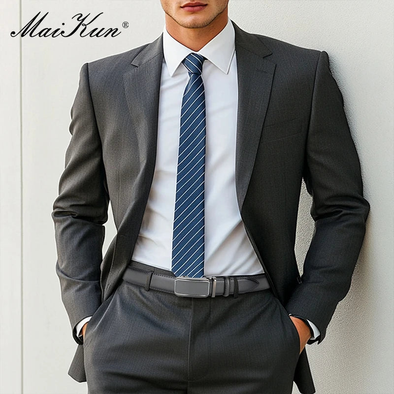 FlexFit Automatic Leather Belt – Perfect Fit, No Holes, Premium Click Buckle