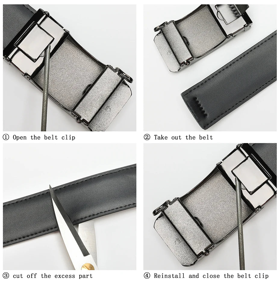 FlexFit Automatic Leather Belt – Perfect Fit, No Holes, Premium Click Buckle